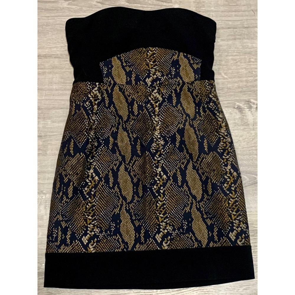 DVF Python Strapless Mini Dress Size 10 - Picture 2 of 8